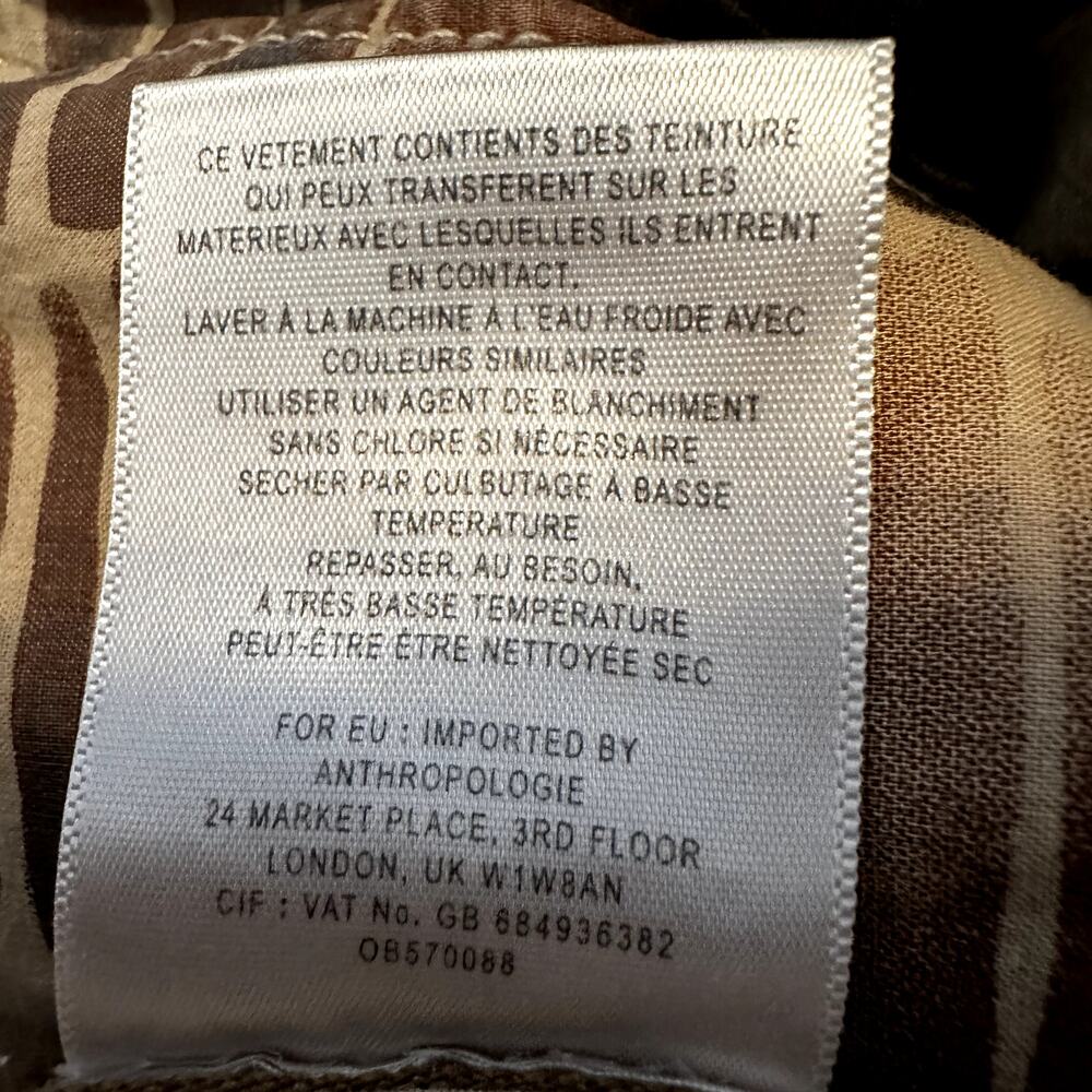 Anthropologie Chinos Pants Cotton Tapered Ankle Relaxed 5-Pocket Tan 31x28 - Picture 5 of 7